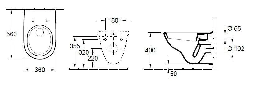 Унитаз подвесной с крышкой Villeroy and Boch O. Novo 5660H101