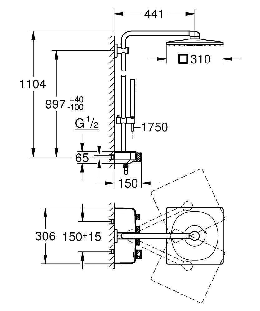 Душова система SmartControl Grohe 26508DC0