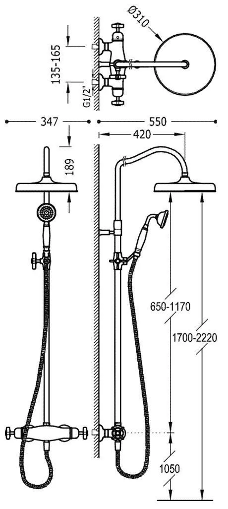 Душевая система Tres Clasic 24219502