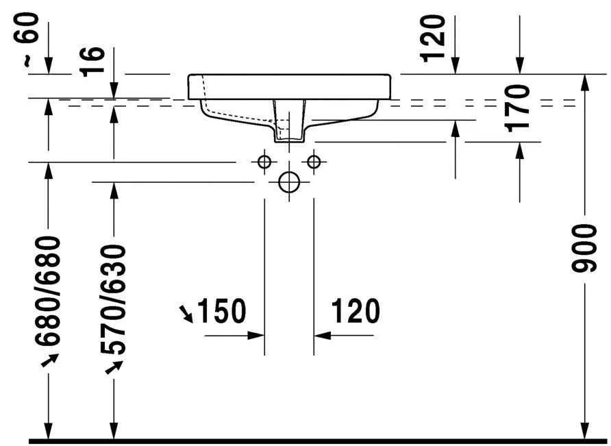 Умивальник Duravit Vero 0315500000