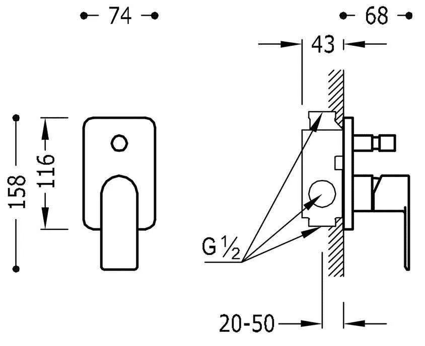 Змішувачі для ванної / душа Tres Loft