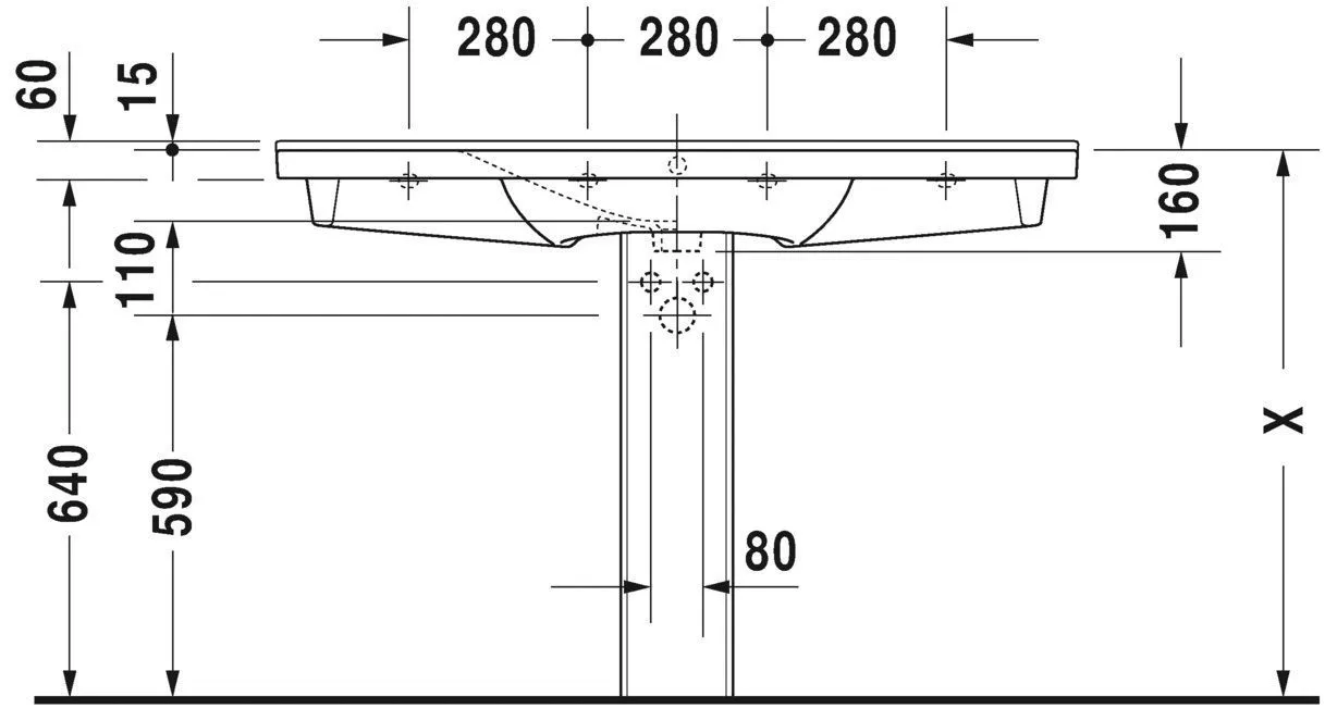 Умывальник Duravit P3 Comforts 2332120030
