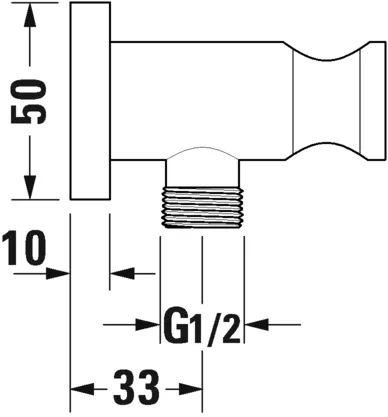 Шланговое під'єднання Duravit з клапаном зворотного потоку в муфті шланга UV0630026000