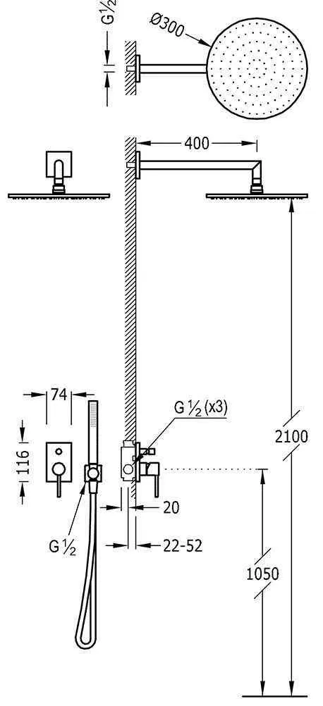 Душевая система Tres Max 06298001