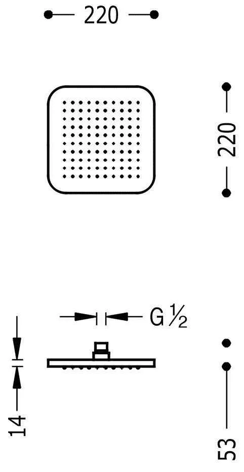 Верхній душ Tres 220Х220