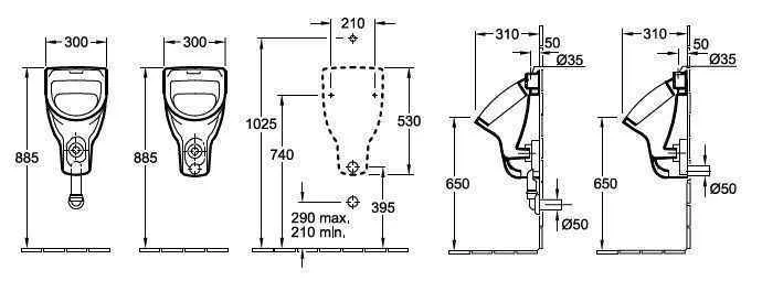 Пісуар Villeroy and Boch O. Novo 75260001