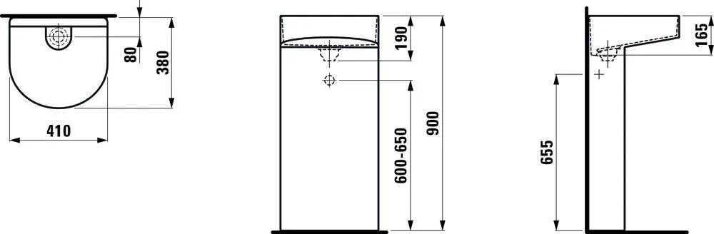 Напольный умывальник Laufen Sonar H8113414001121