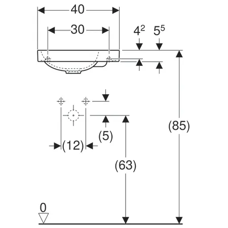 Умивальник підвісний Geberit Acanto 500.635.01.2