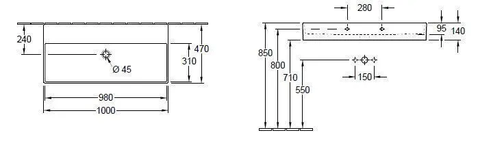 Подвесной умывальник Villeroy and Boch Memento 2.0 4A22A3RW