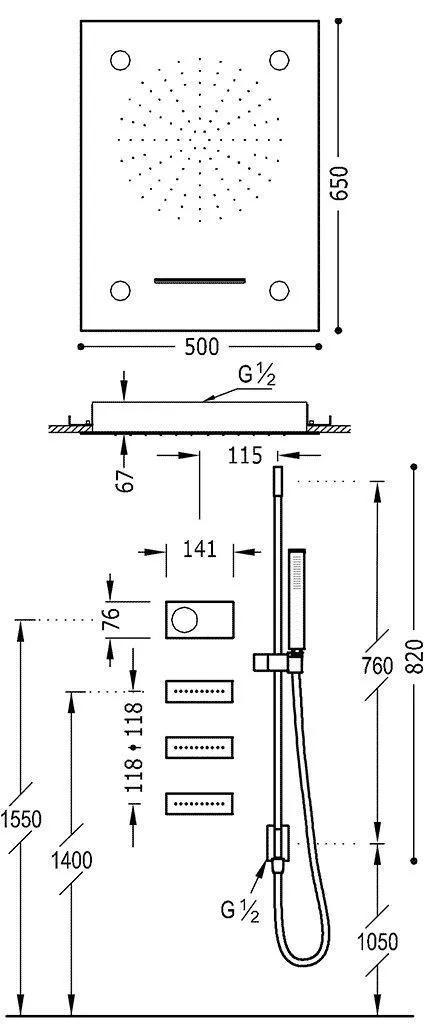 Душевая система Tres Shower Technology 9288401