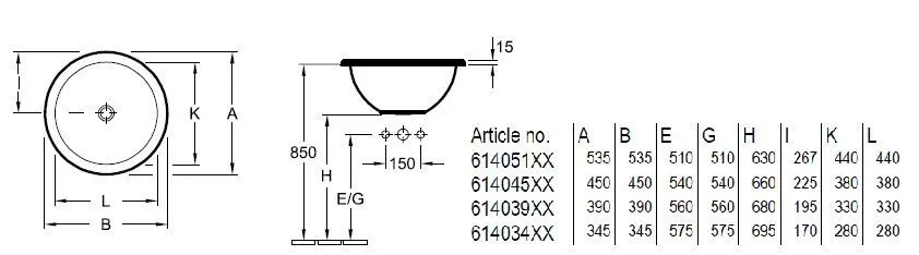 Раковина встраиваемая в столешницу Villeroy and Boch Loop&Friends 614034R3