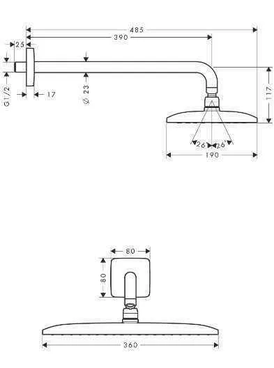 Верхній душ Hansgrohe Raindance E 360 Х 1901jet27376000 27376000