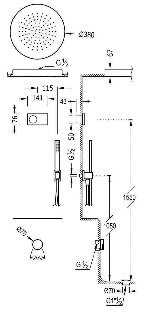 Душова система для ванної Tres Shower Technology 09288322