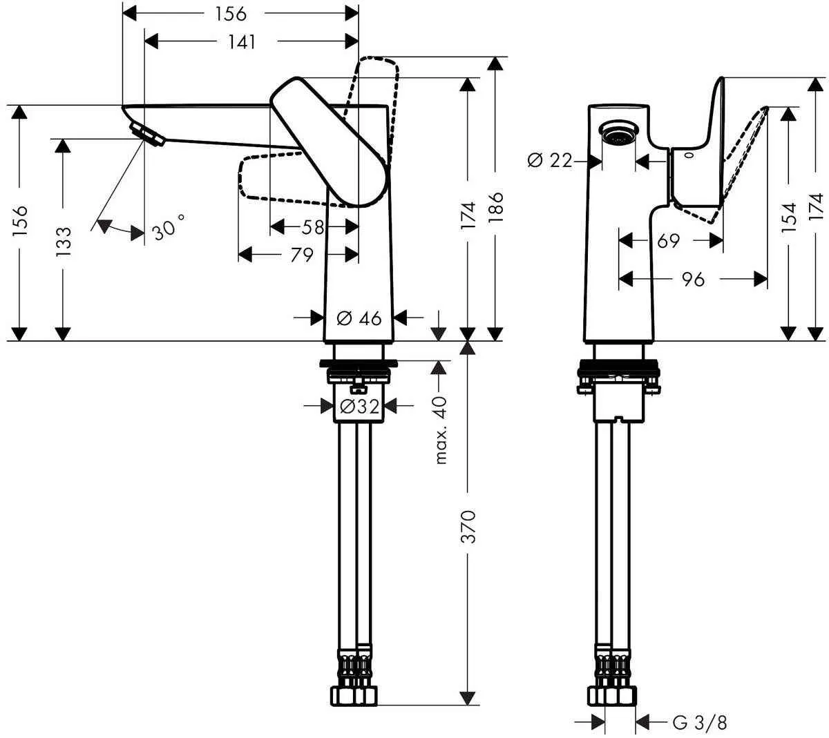 Змішувач для умивальника Hansgrohe Talis E 71755000