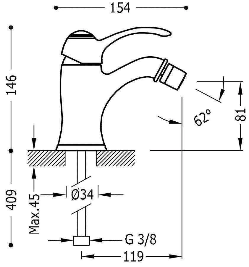 Змішувач для біде Tres Clasic 24212001OR