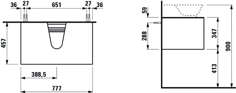 Тумба под умывальник Laufen The New Classic H4060130856311