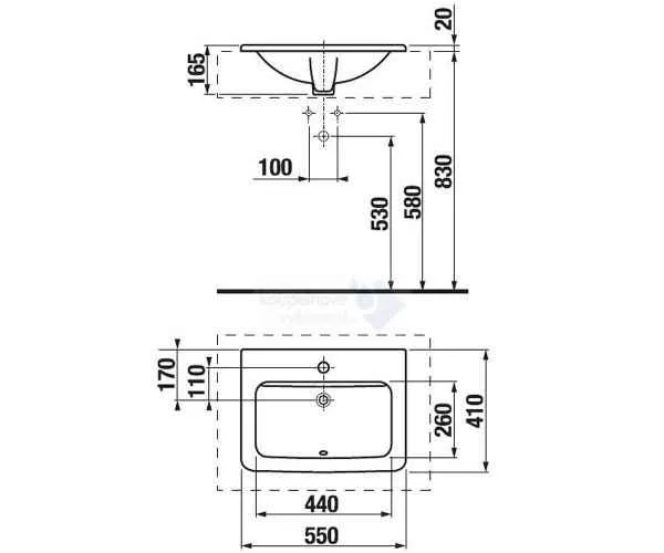 Умивальник  встраиваемый  Jika Cubito H8174220001041