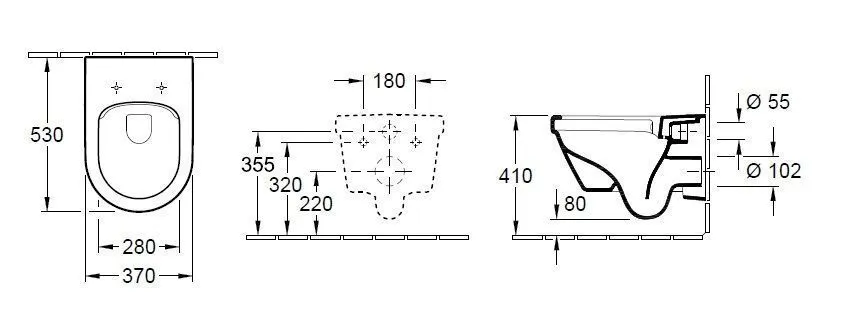 Унитаз подвесной Villeroy and Boch Architectura (без смывного края) 5684R0T2