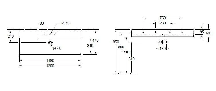 Подвесной умывальник Villeroy and Boch Memento 2.0 4A22C5RW