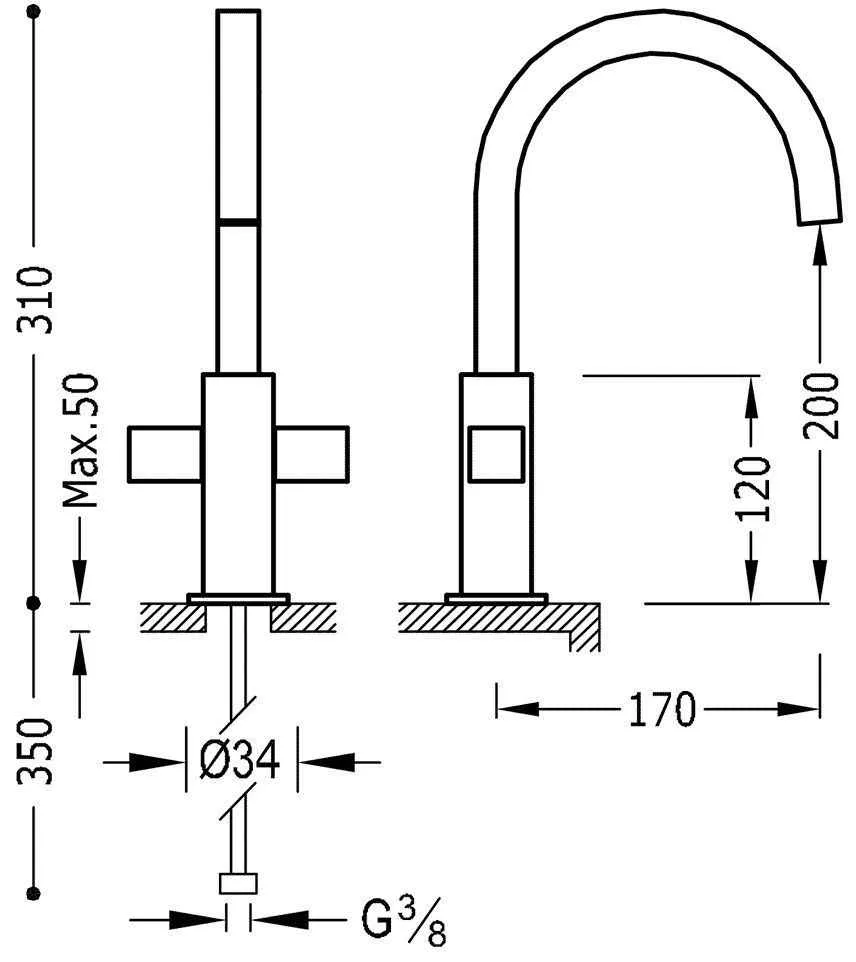Змішувачі для раковини Tres Cuadro 108606