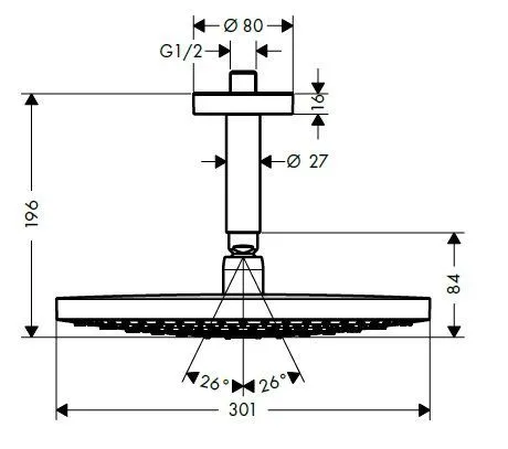 Верхний душ Hansgrohe Raindance Select S Ø300 2jet 27337400