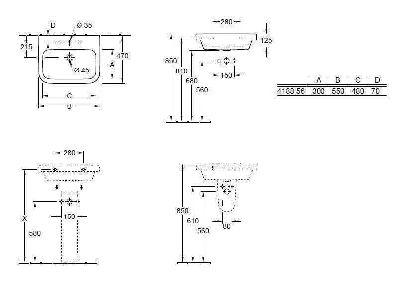 Підвісний умивальник Villeroy and Boch Architectura 41885601