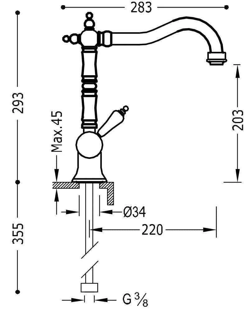 Змішувачі на кухню Tres Clasic 24233401OR