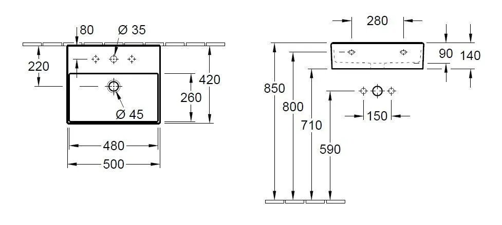 Подвесной умывальник Villeroy and Boch Memento 2.0 4A2250i4