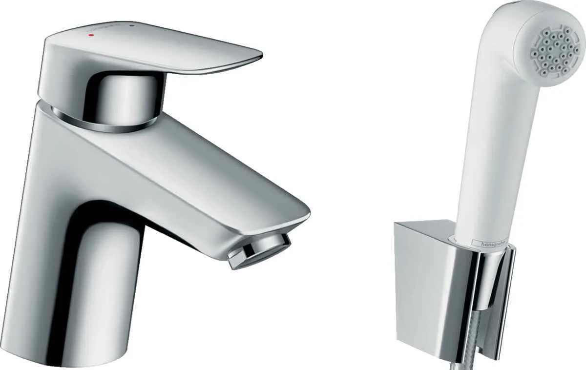 Смеситель на умывальник с гигиеническим душем Hansgrohe Logis 71290000