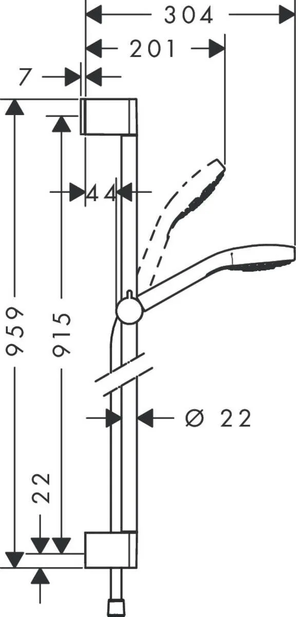 Душевой набор Hansgrohe Croma Select E (110/900-650) 1jet 26595400