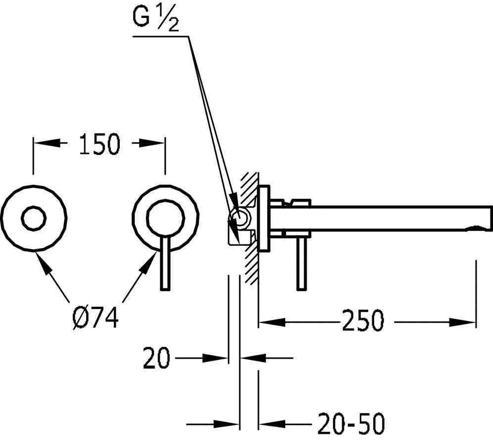 Змішувач для раковини Tres Max 06220003