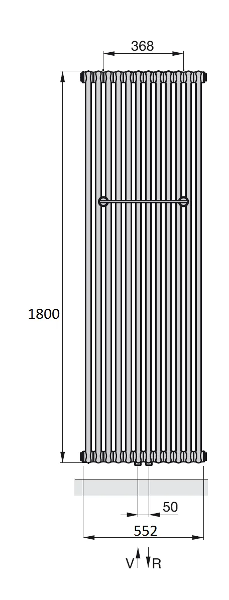 Рушникосушка Zehnder Charleston Bar Полотенцесушитель Zehnder Charleston Bar CPV 2180-12