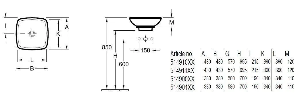 Умывальник на столешницу Villeroy & Boch Loop & Friends 514910R1