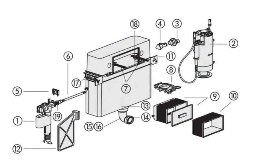 Сливная арматура для инсталляции 01.220.00.0000