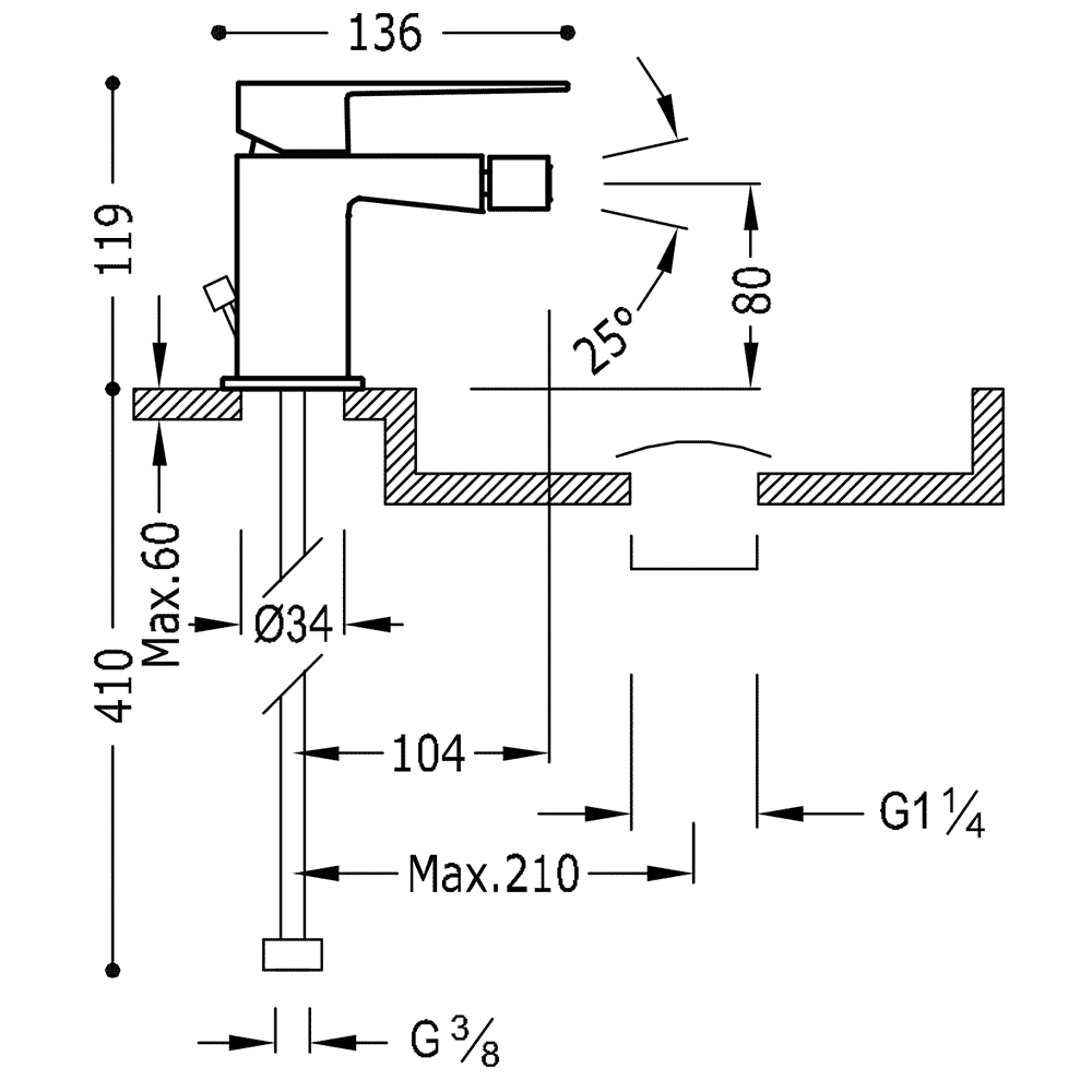 Смесители для биде Tres Slim 20212001D