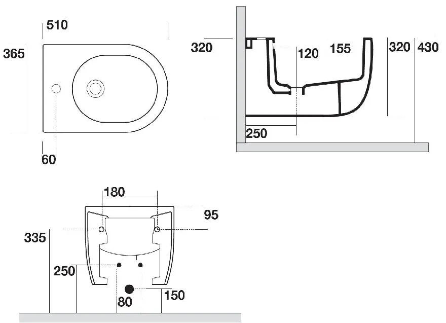 Біде підвісне AXA Glomp 0202012