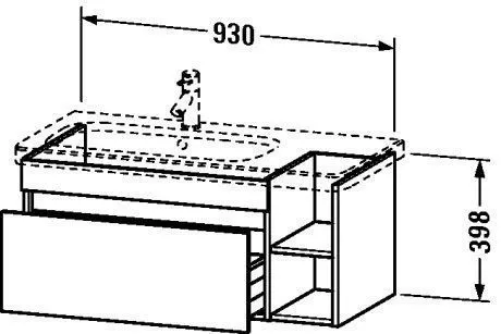 Тумба DuraStyle Duravit 930 x 448 мм (без раковины) DS639703535