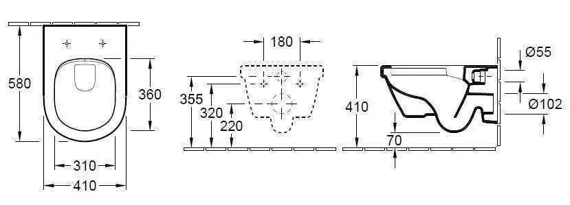 Унітаз підвісний Villeroy and Boch Architectura (подовжений) 4688R0T2