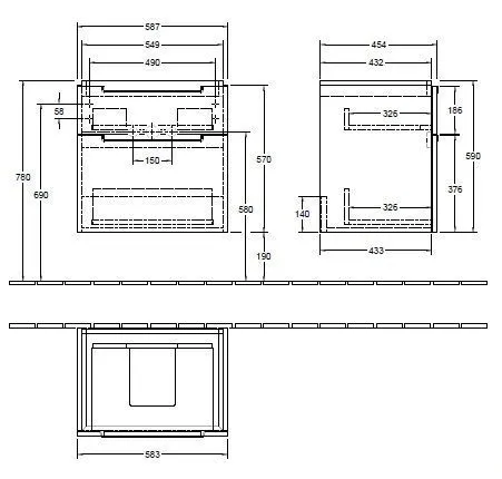 Тумба для умывальника Subway 2.0 Villeroy and Boch A90910FP