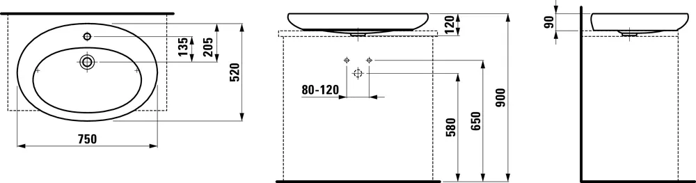 Умивальник-чаша Laufen ILBAGNOALESSI One H8189724001091