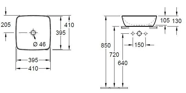 Artis Bicolour Умывальник на столешницу 410x410 цвет Mint 417841BCW3