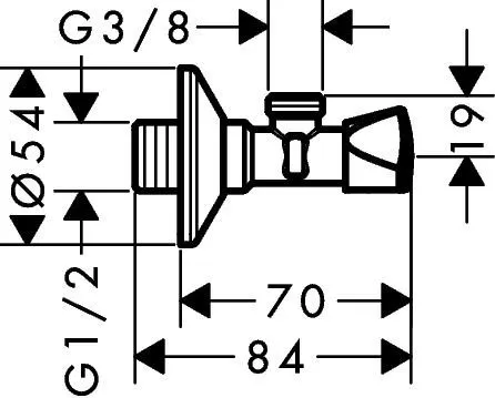 Угловой вентиль Hansgrohe Metropol E  13902000
