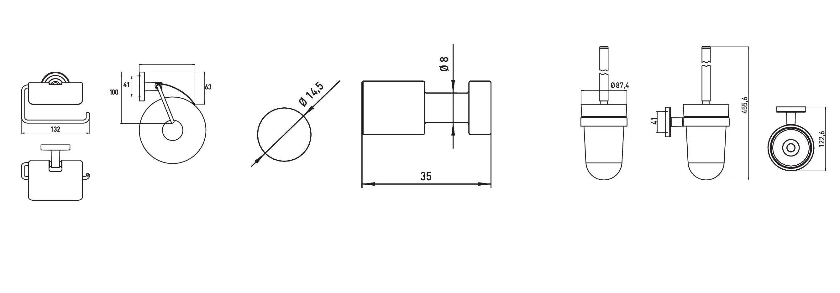 Набор аксессуаров для ванной комнаты Emco Polo 0798 001 00