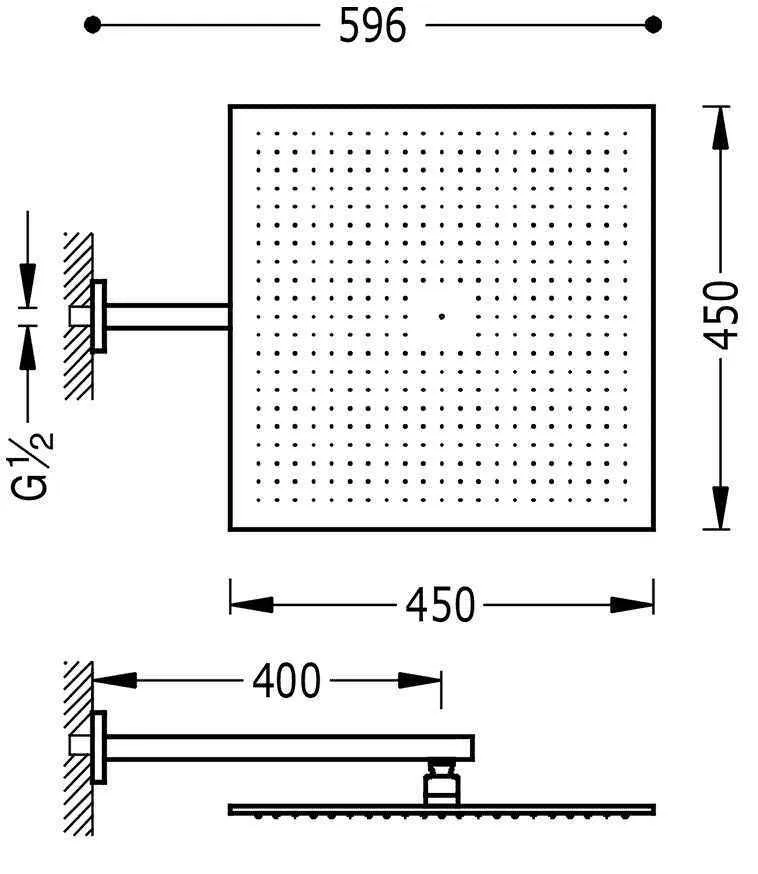 Верхний душ Tres 450Х450 29953205