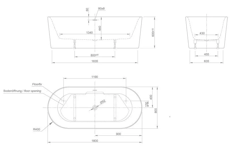 Отдельностоящая ванна Knief Fresh fresh 0100 -230 Черный матовый