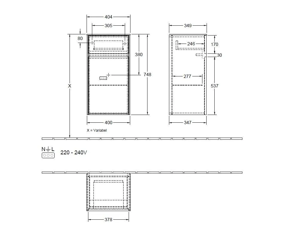 Шкаф для ванной комнаты Collaro Villeroy and Boch C03200VG