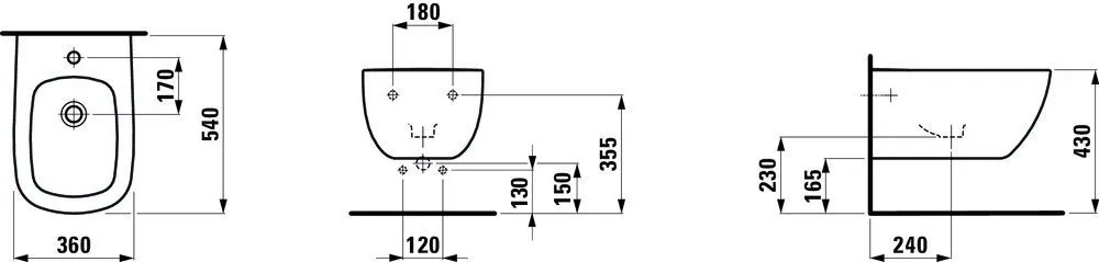 Биде подвесное Laufen Palomba H8308014003041