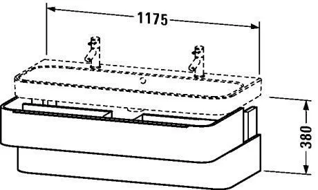Тумба Happy D.2 Duravit 1175 x 480 мм (без раковины) H2636707575