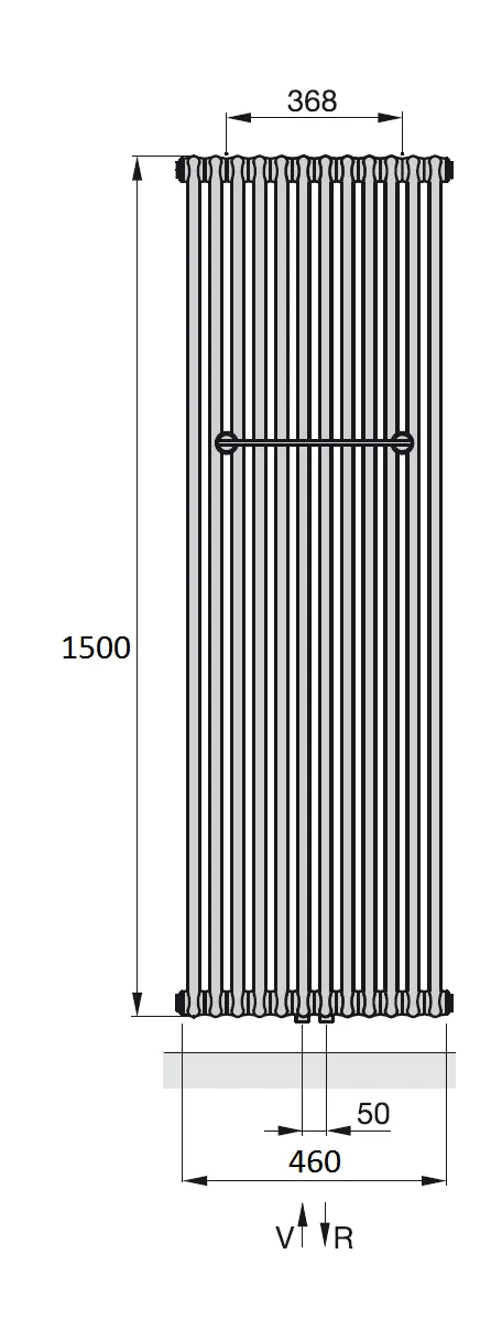 Рушникосушка Zehnder Charleston Bar Полотенцесушитель Zehnder Charleston Bar CPV 2150-10