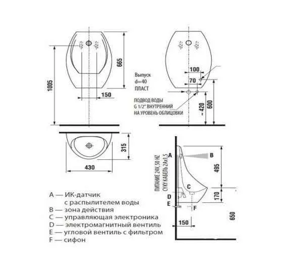 Пісуар з інфрачервоним датчиком Domino Jika H8411010004871